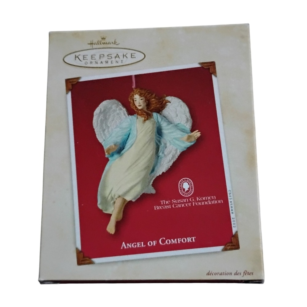 Hallmark Keepsake 2002 Angel of Comfort Susan G Komen Breast Cancer Ornament